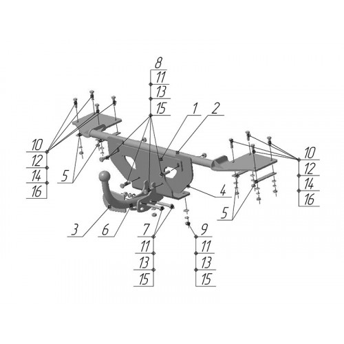 Фаркоп Avtos на FIAT Albea 2002-2012 Арт.FA 01