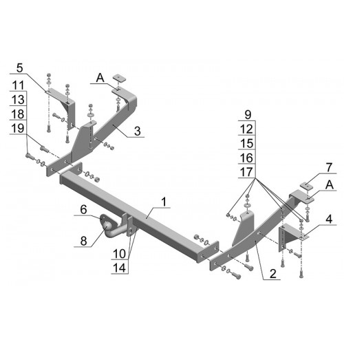 Фаркоп Avtos на FIAT Ducato 1994-2012 Арт.FA 05