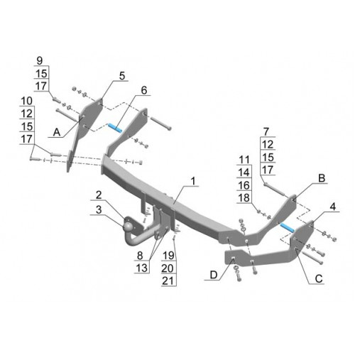 Фаркоп Avtos на HYUNDAI Santa Fe Classic 2000-2012 Арт.HY 18