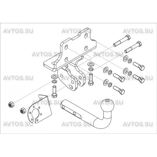 Фаркоп Avtos на TOYOTA LC J150 Prado 2009- Арт.TY 42
